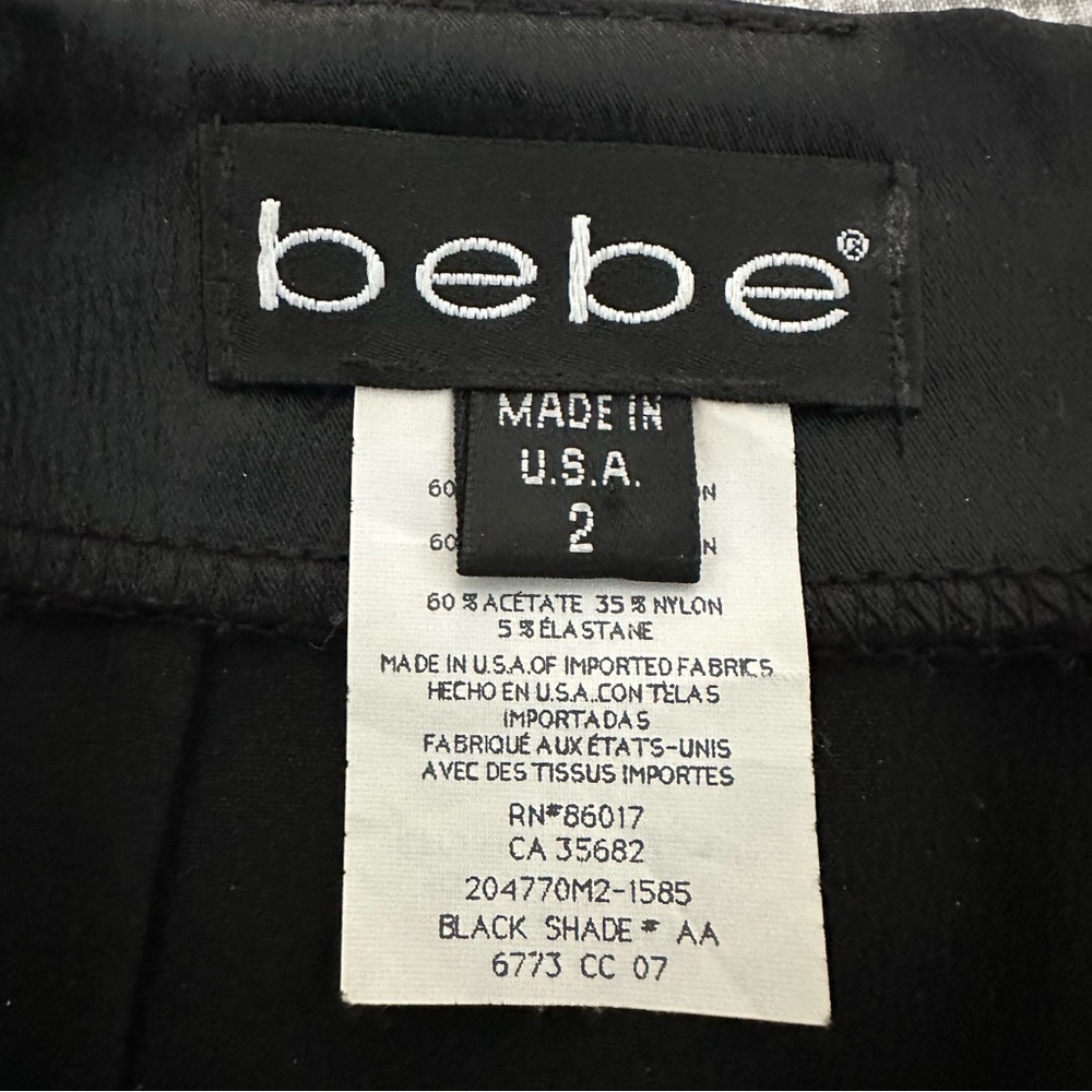 BEBE sexy black shiny stretch skirt! Hardly worn, size 2! - Picture 4 of 5